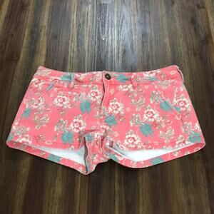 Bullhead Floral Chino Coral/Green Jean Shorts